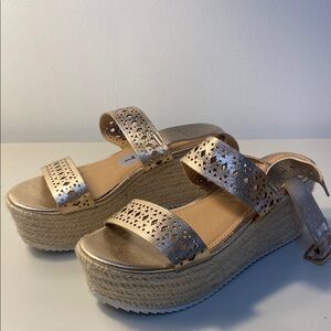 Gold Wedge Sandals